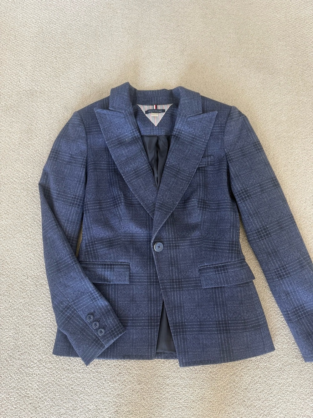 Tommy Hilfiger Navy Plaid Women’s Blazer